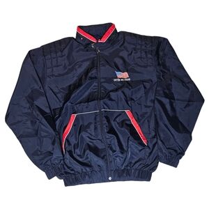Vintage 90s Silver Fox Sportswear by Rainbow USA Flag Windbreaker NOS Deadstock